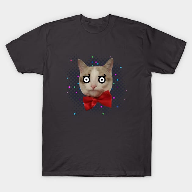 Disapproving Cat T-Shirt by KittenKirby